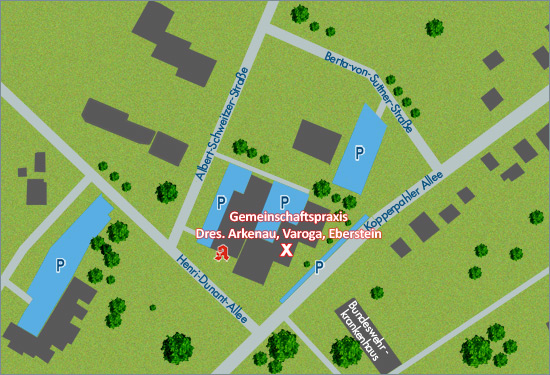 Anfahrt zur Gemeinschaftspraxis Dres. Arkenau, Eberstein, Varoga